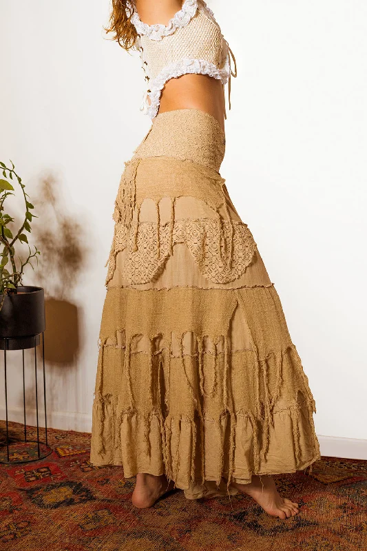 GYPSY QUEEN SKIRT BEIGE lightweight skirt design