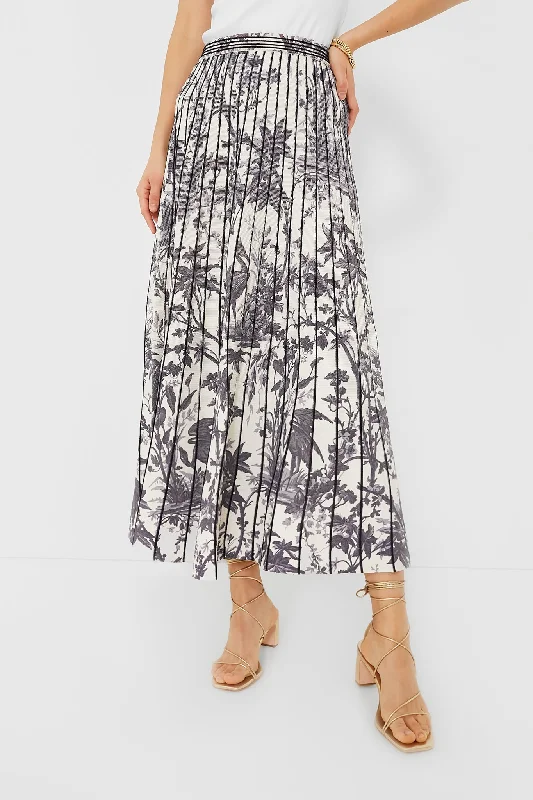 Heron Evening Blue Tavira Skirt floral skirt print