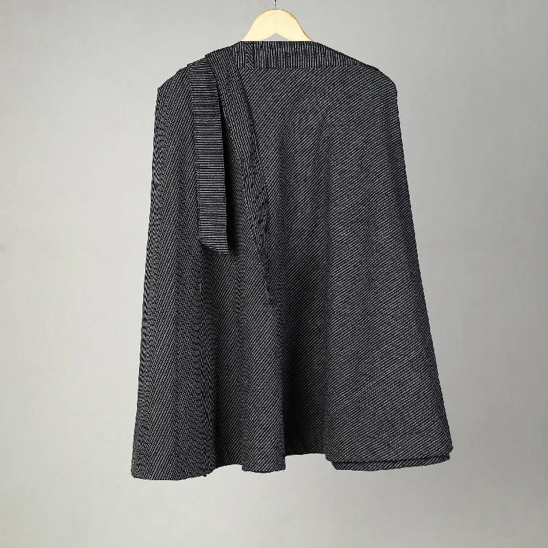 Black - Jhiri Handloom Cotton Wrap Around Plain Skirt 27 leather skirt sleek
