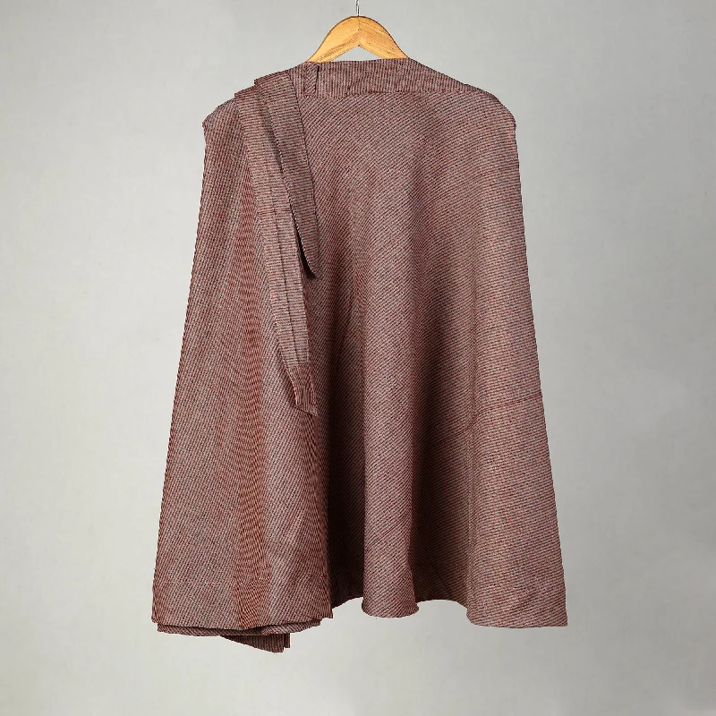 Maroon - Jhiri Handloom Cotton Wrap Around Plain Skirt 28 summer skirt style