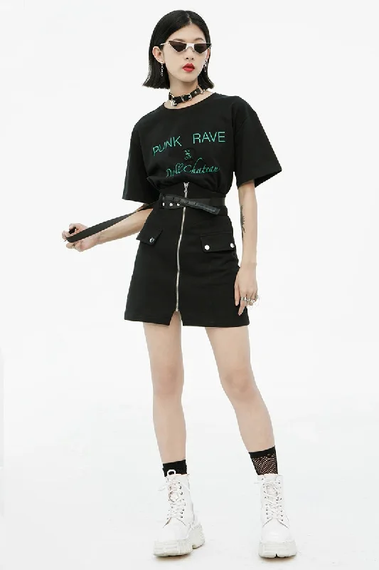 Women's Straight Cute Mini Erosion Playful Denim Youth Waist High Virtual Skirt denim skirt fashionable