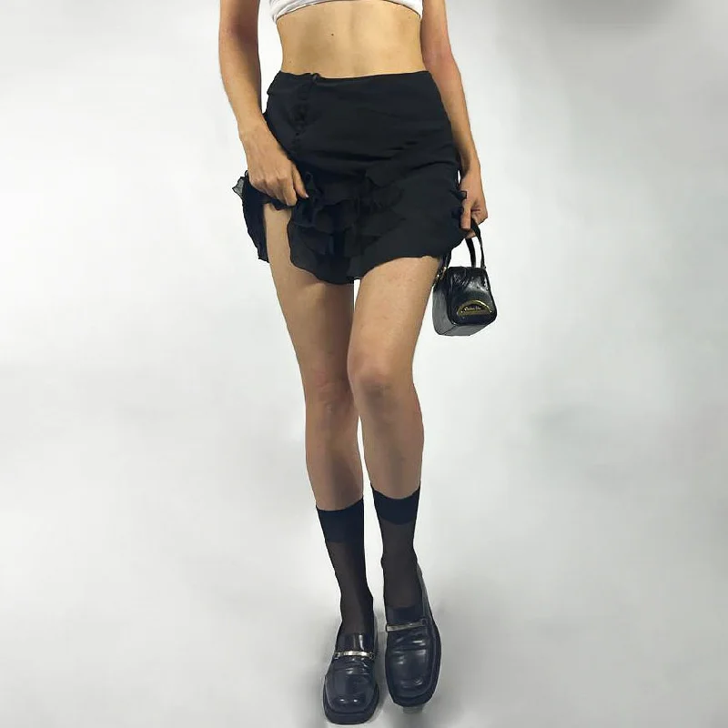 Dior by Galliano skirt in ruffled silk S/S 2004 - S velvet skirt plush