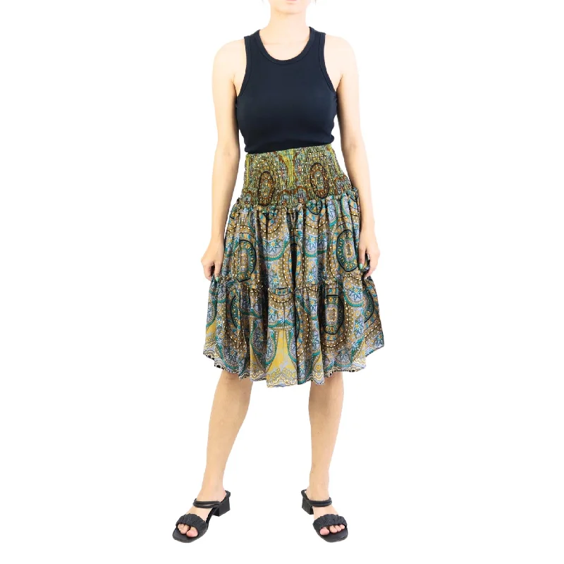 Mandala Women's Skirt in Navy Blue SK0090 020114 01 lace skirt intricate