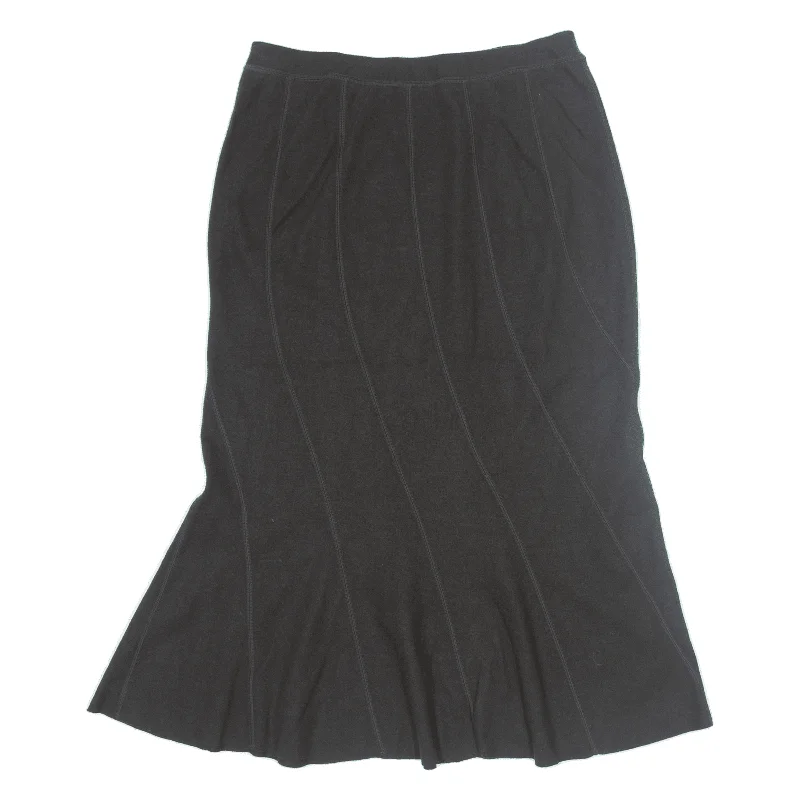 MARC CAIN Midi Flare Skirt Brown Wool Womens M cashmere skirt soft