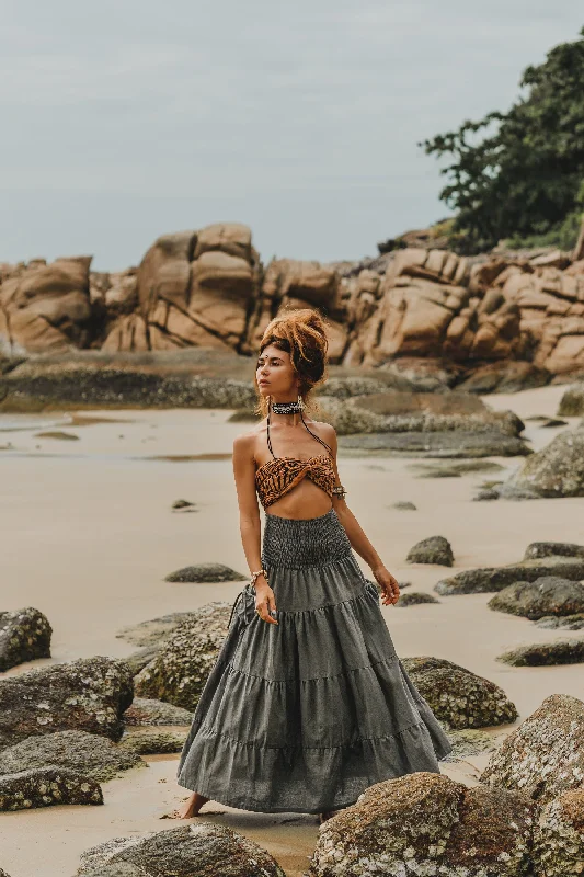 Maxi Skirt Keela Grey denim skirt classic