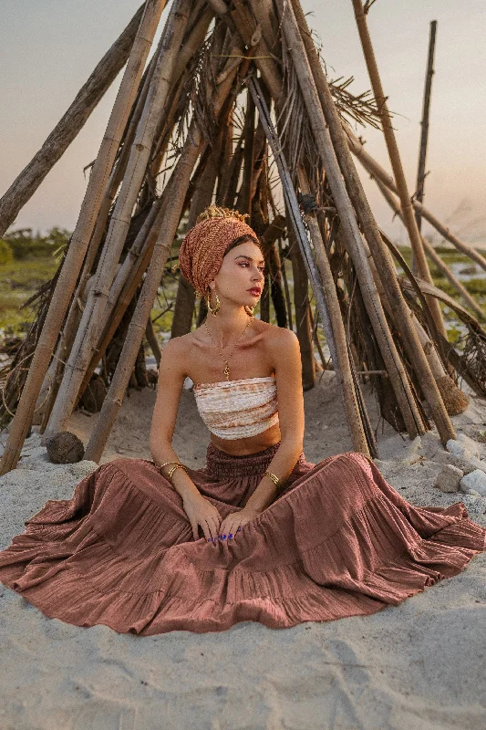 Maxi Skirt Moana Sandstone chiffon skirt airy