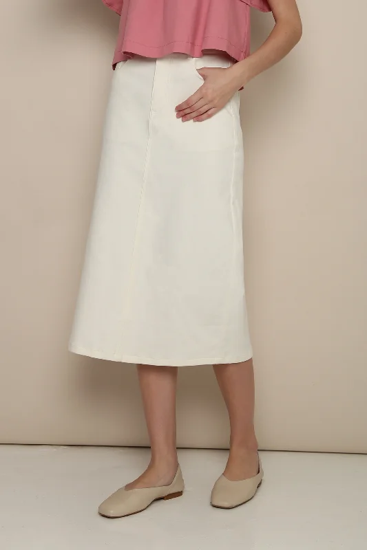 Mirae Column Skirt White denim skirt stylish