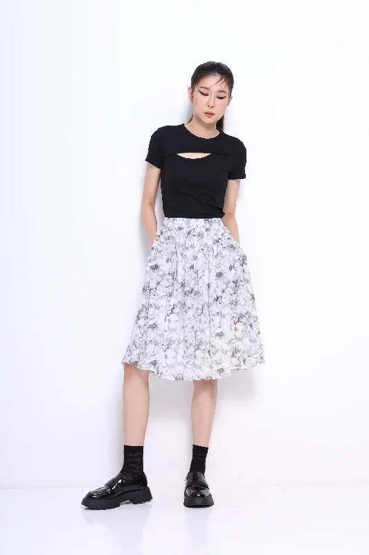 Opal A-line Midi Skirt corduroy skirt textured