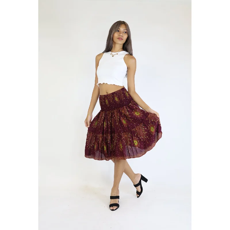 Peacock Eye Women's Skirt in Purple SK0090 020003 04 silk skirt sleek