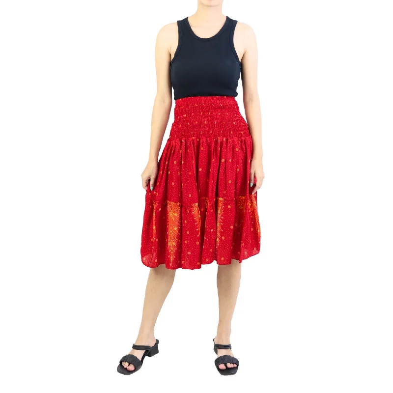 Peacock Women's Skirt in Red SK0090 020008 05 leather skirt bold
