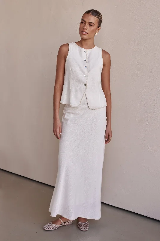 Petra Maxi Skirt (White) cashmere skirt soft