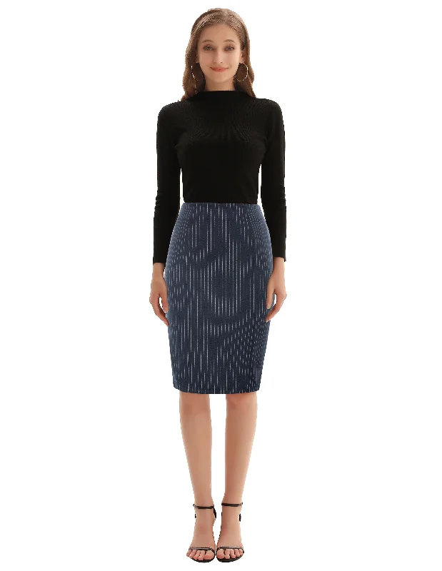 Pinstripe Bodycon Skirt OL Lady High Waist Hips-Wrapped Skirt cotton skirt soft