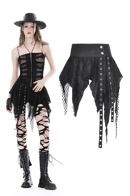 Punk irregular super mini skirt KW323 leather skirt sleek