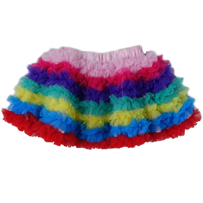 Rainbow Ruffle Tutu Skirt pencil skirt chic