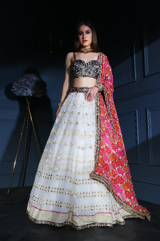 Banarsi Dupatta with Skirt and Top floral skirt print