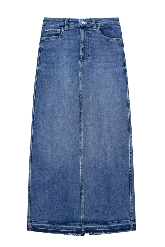 'Rhoda' High-Waist Slit Denim Skirt denim skirt stylish