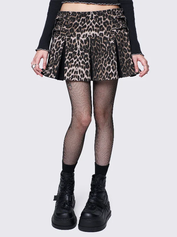 Sasha Leopard Mini Skirt slim fit skirt