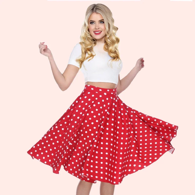 Swing Skirt in Red Polka Dot lace skirt delicate