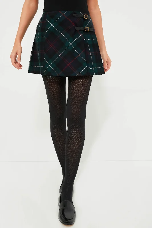 Tartan Twill Mini Wrap Skirt velvet skirt luxury