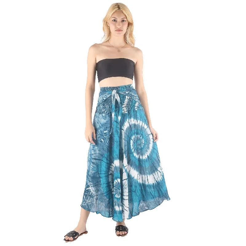 Tie Dye Women's Bohemian Skirt in Green SK0033 020244 02 corduroy skirt cozy