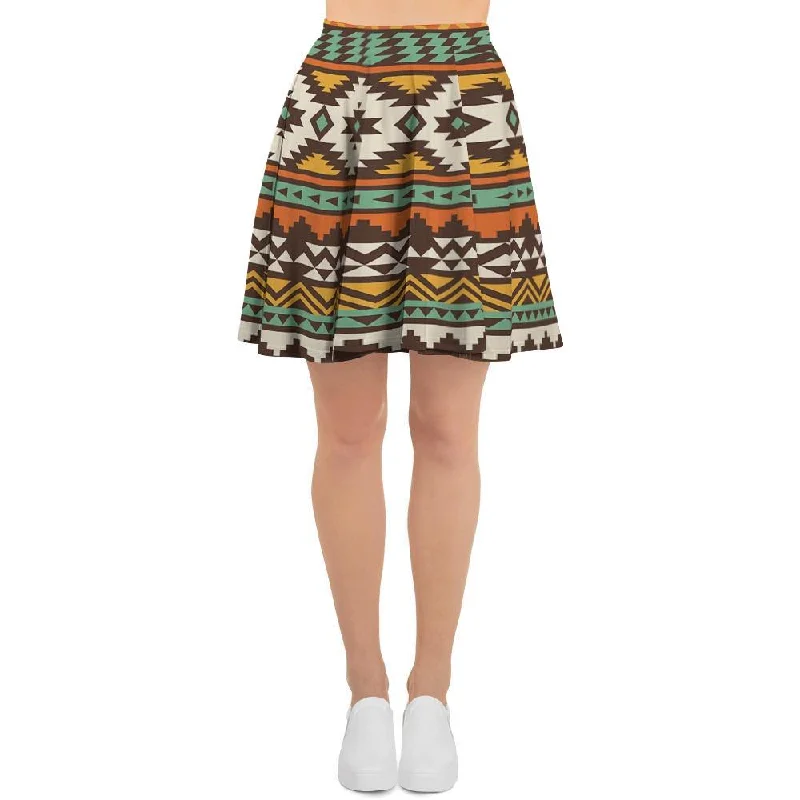 Tribal Aztec Women's Skirt velvet skirt plush