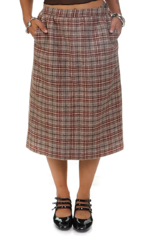 Vintage 90's Pendleton Plaid Wool Skirt - S midi skirt versatile