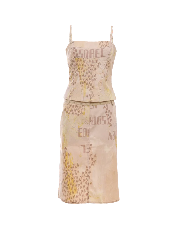Vintage Helena Sorel Skirt Set linen skirt breathable