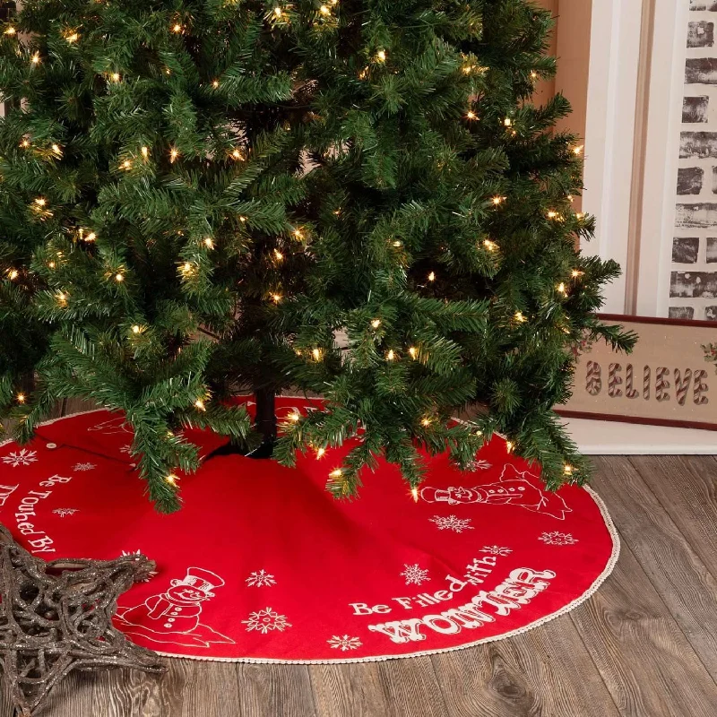 Winter Wonderment Christmas Tree Skirt 48 VHC Brands velvet skirt luxury