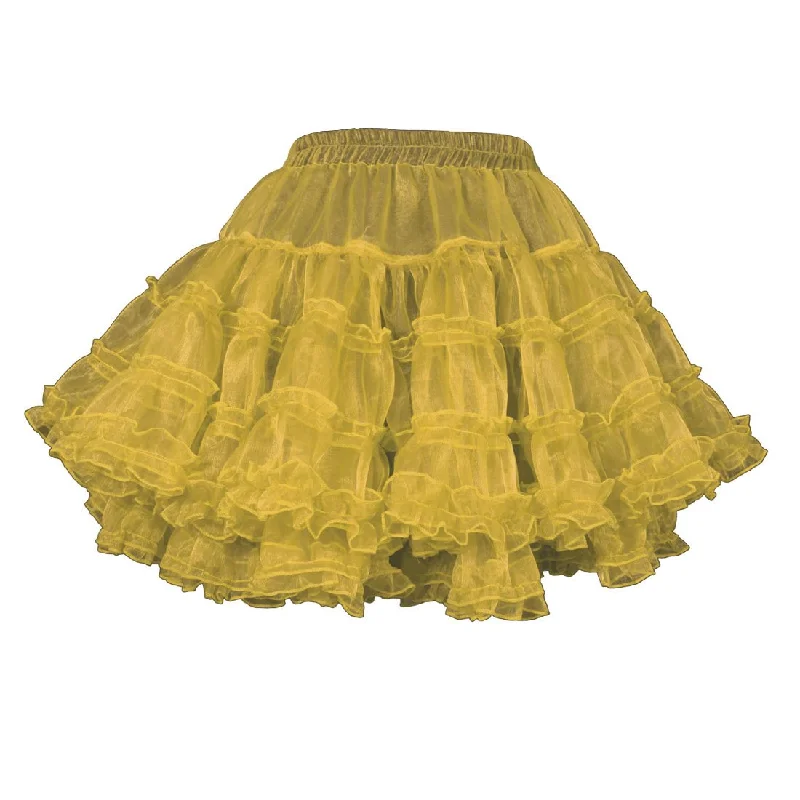 Yellow Heavy Frilled Tutu Skirt ribbed skirt waist